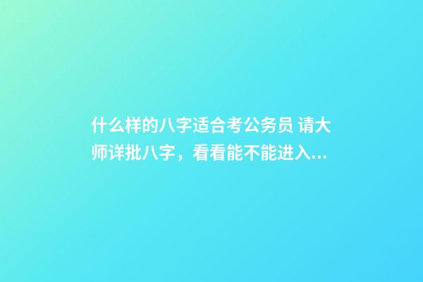 什么样的八字适合考公务员 请大师详批八字，看看能不能进入事业单位或者考上公务员。-第1张-观点-玄机派